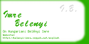 imre belenyi business card